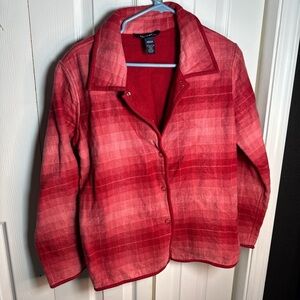 Denim&Co Red Plaid Women's Blazer